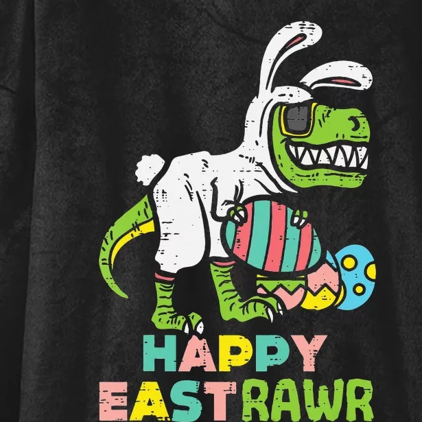 Happy Eastrawr Trex Easter Bunny Egg Funny Dinosaur Hooded Wearable Blanket