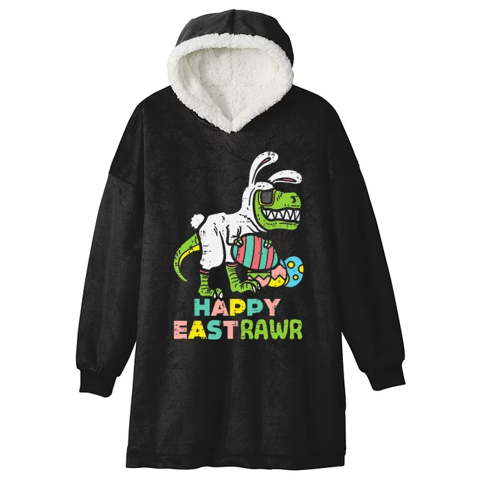 Happy Eastrawr Trex Easter Bunny Egg Funny Dinosaur Hooded Wearable Blanket