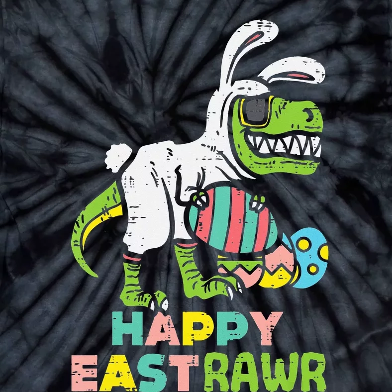 Happy Eastrawr Trex Easter Bunny Egg Funny Dinosaur Tie-Dye T-Shirt