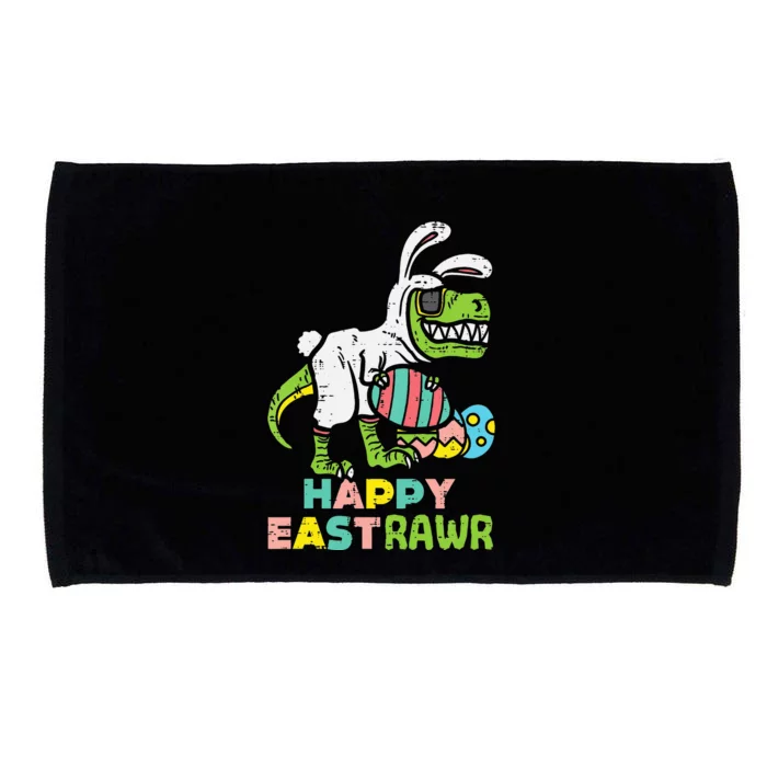 Happy Eastrawr Trex Easter Bunny Egg Funny Dinosaur Microfiber Hand Towel