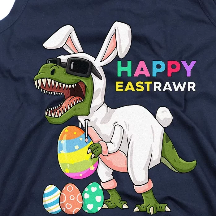 Happy Eastrawr T Rex Easter Bunny Dinosaur Eggs Tank Top