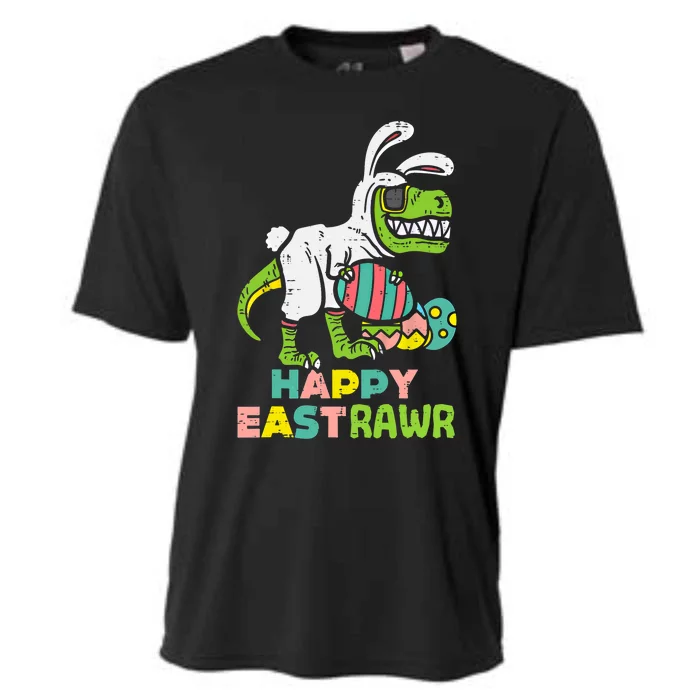 Happy Eastrawr Trex Easter Bunny Egg Funny Dinosaur Gift Cooling Performance Crew T-Shirt