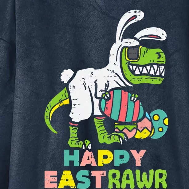 Happy Eastrawr Trex Easter Bunny Egg Funny Dinosaur Gift Hooded Wearable Blanket