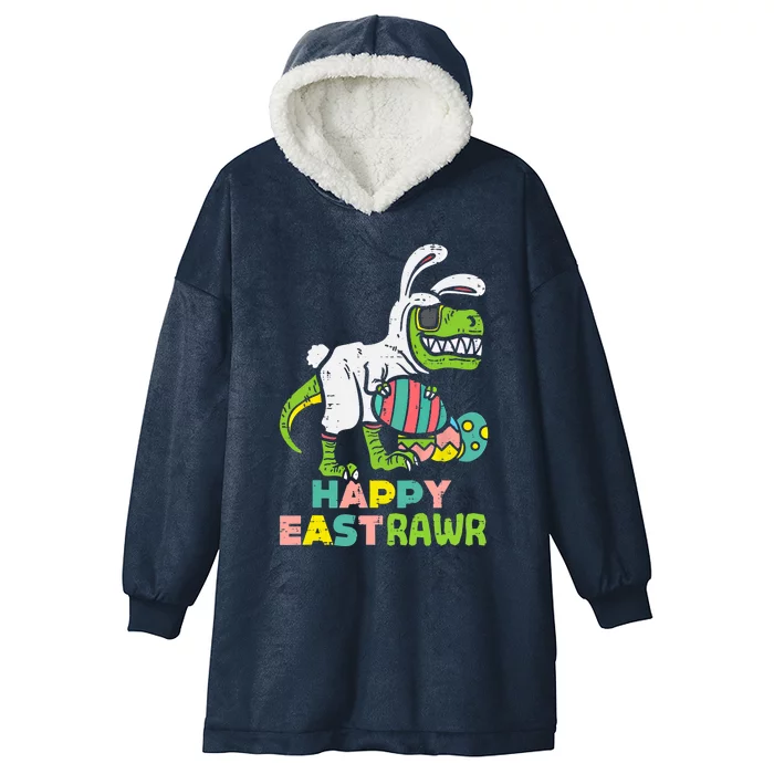 Happy Eastrawr Trex Easter Bunny Egg Funny Dinosaur Gift Hooded Wearable Blanket