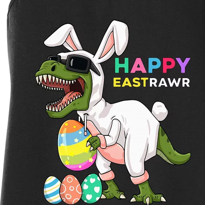 Happy Eastrawr T Rex Easter Bunny Dinosaur Eggs Women's Racerback Tank