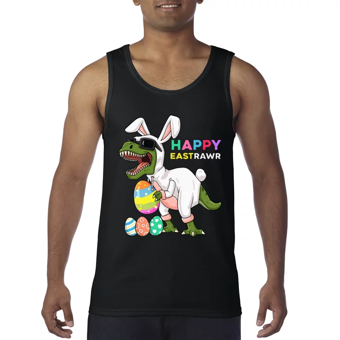 Happy Eastrawr T Rex Easter Bunny Dinosaur Eggs Tank Top