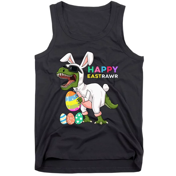 Happy Eastrawr T Rex Easter Bunny Dinosaur Eggs Tank Top