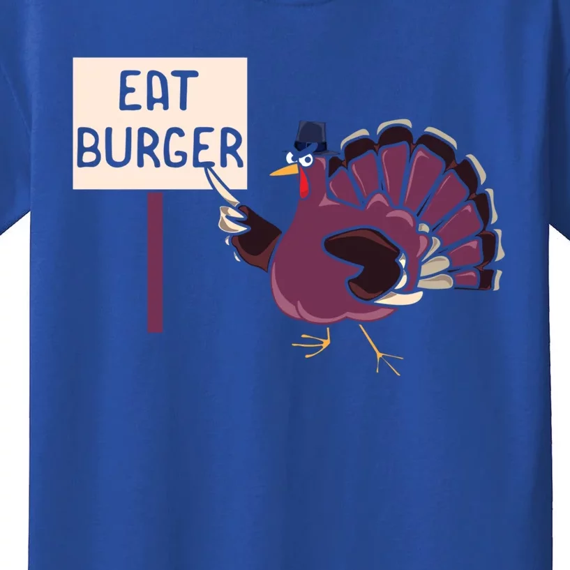 Hamburger Eater Thanksgiving Turkey Day Holiday Thankful Gift Kids T-Shirt