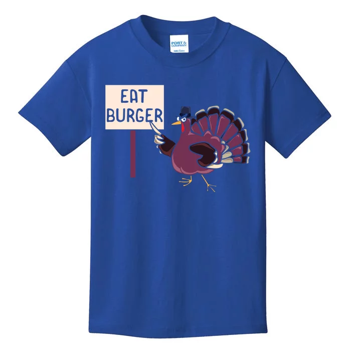 Hamburger Eater Thanksgiving Turkey Day Holiday Thankful Gift Kids T-Shirt