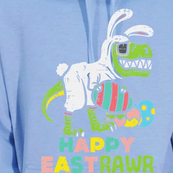 Happy Eastrawr Trex Easter Bunny Egg Funny Dinosaur Unisex Surf Hoodie