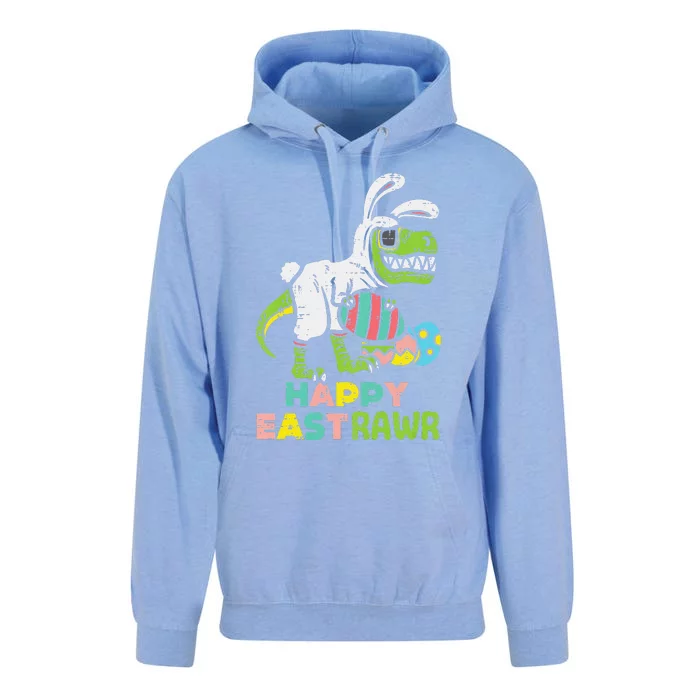 Happy Eastrawr Trex Easter Bunny Egg Funny Dinosaur Unisex Surf Hoodie