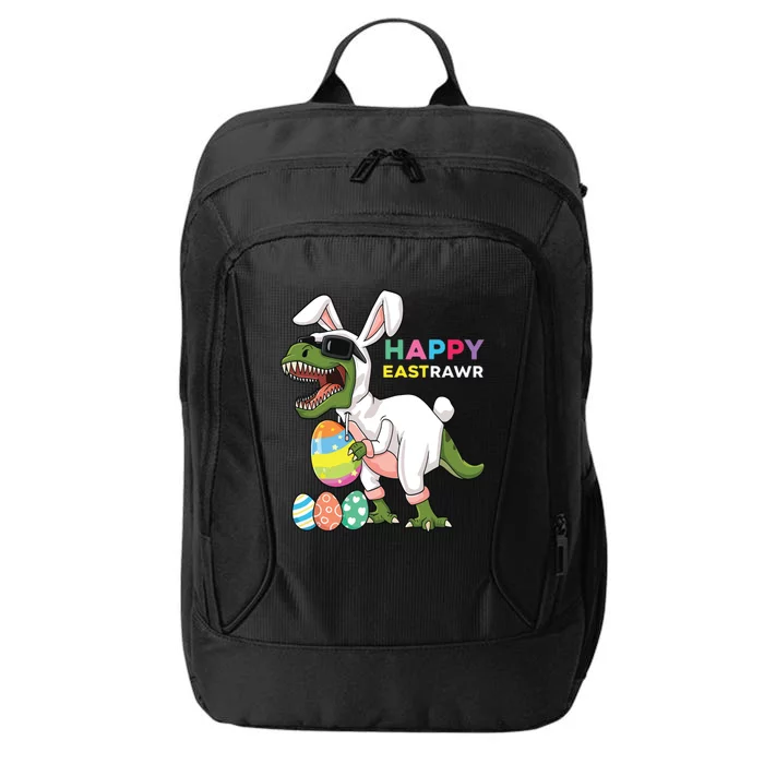 Happy Eastrawr T Rex Easter Bunny Dinosaur Eggs City Backpack