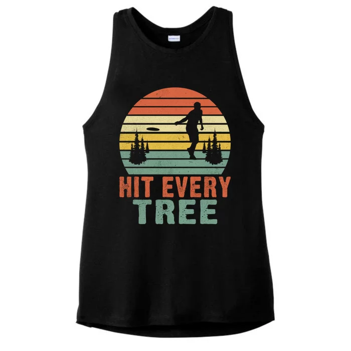 Hit Every Tree Funny Frisbee Meaningful Gift Ladies Tri-Blend Wicking Tank