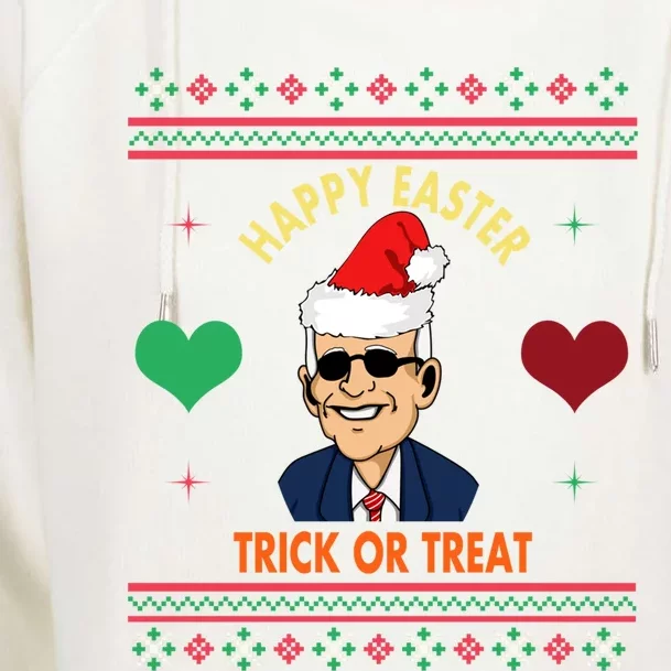 Happy Easter Trick Or Treat Antigreat Giftjoe Biden Funny Christmas Great Gift Womens Funnel Neck Pullover Hood