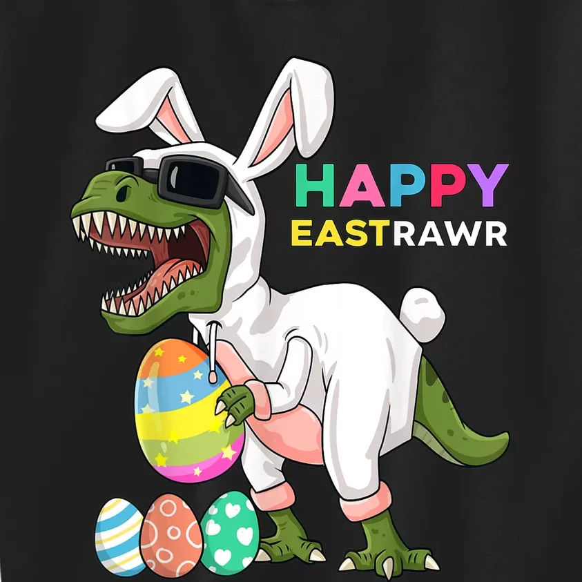 Happy Eastrawr T Rex Easter Bunny Dinosaur Eggs Boy kid Kids Sweatshirt