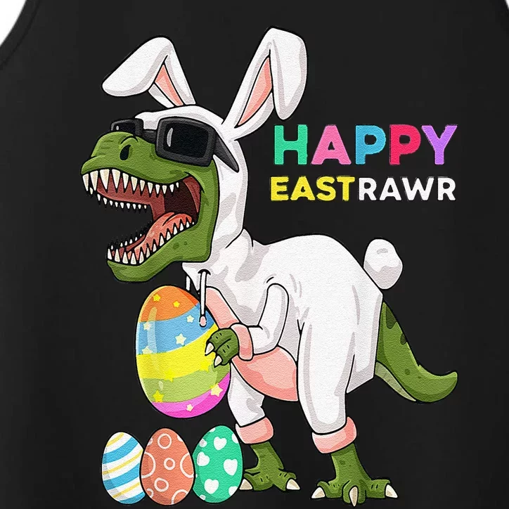 Happy Eastrawr T Rex Easter Bunny Dinosaur Eggs Performance Tank