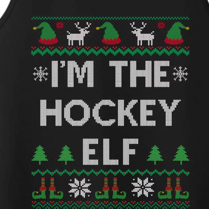 Hockey Elf Ugly Christmas Meaningful Gift Performance Tank