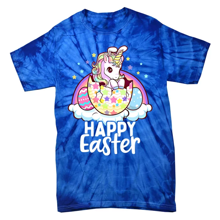 Happy Easter Unicorn Bunny Easter Eggs Cute Gift Tie-Dye T-Shirt