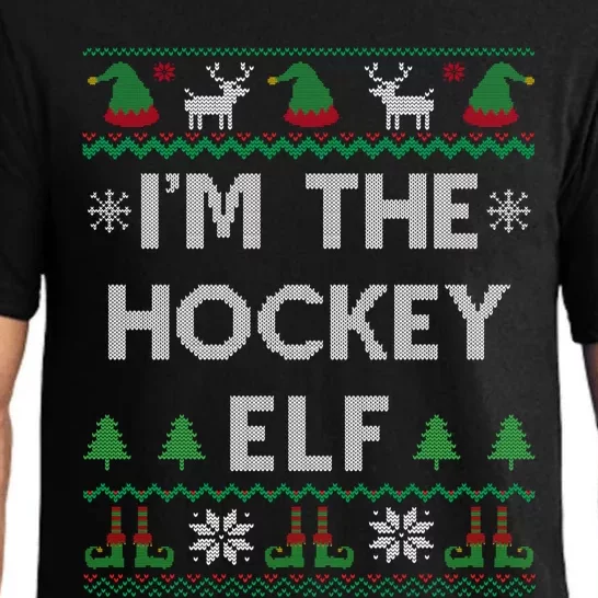 Hockey Elf Ugly Christmas Cool Gift Pajama Set