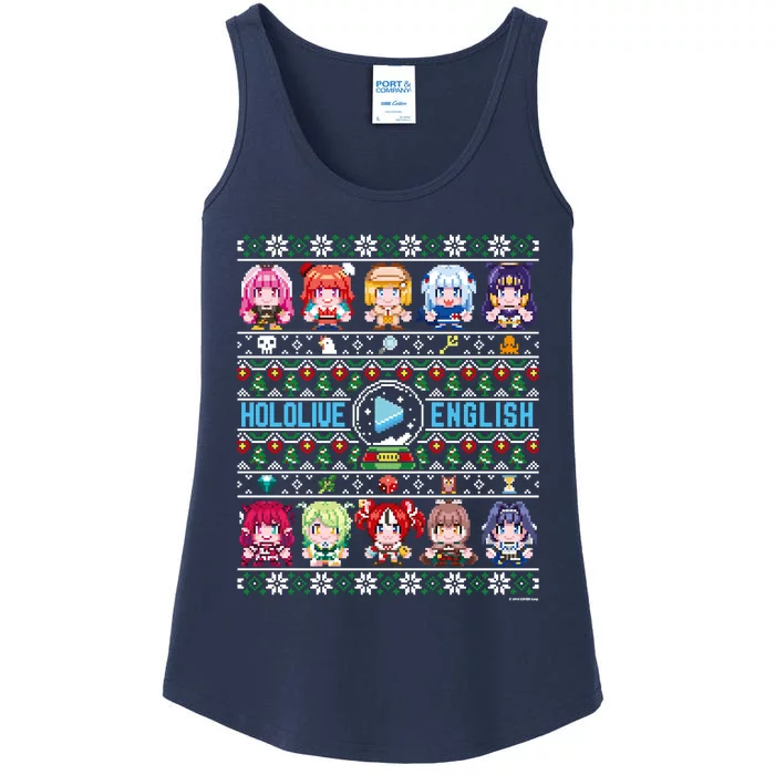 Hololive English Ugly Christmas Sweater Ladies Essential Tank