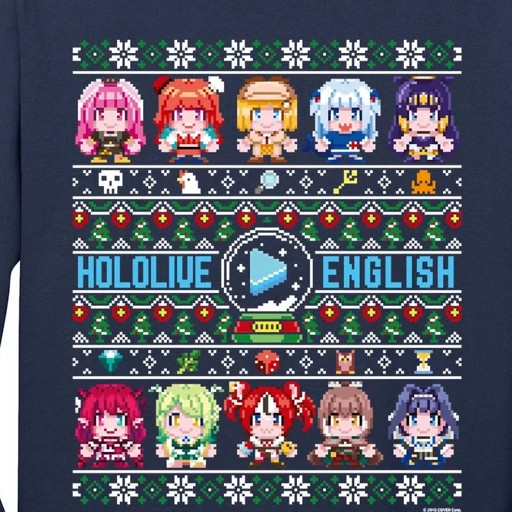 Hololive English Ugly Christmas Sweater Tall Long Sleeve T-Shirt