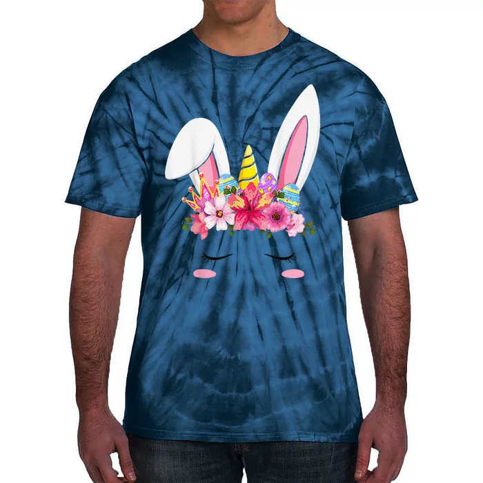 Happy Easter Unicorn Bunny Easter Eggs Tie-Dye T-Shirt