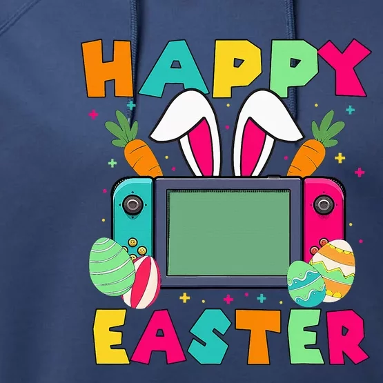 Happy Easter Video Game Bunny Gaming Performance Fleece Hoodie