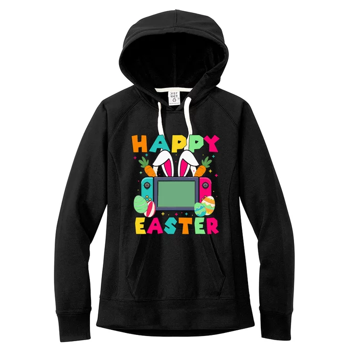 Happy Easter Video Game Bunny Gaming Controller Women's Fleece Hoodie