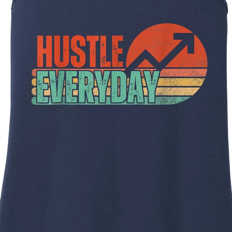 Hustle Everyday Work Hard Successful Entrepreneur Ladies Essential Tank