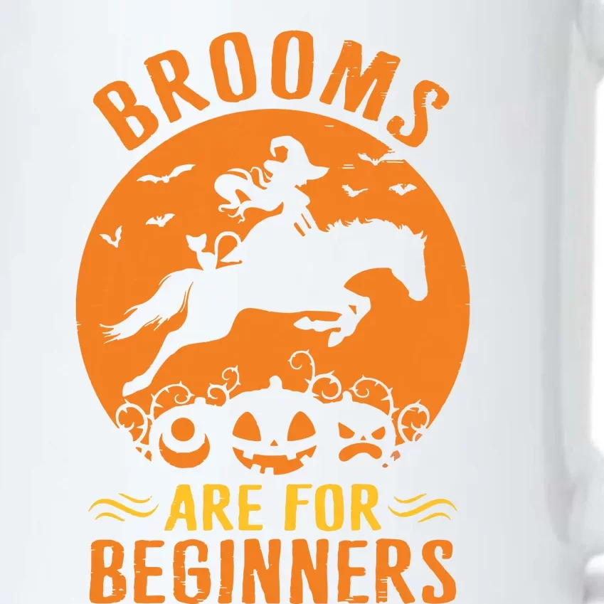 Horses Equestrian Witch Halloween Brooms Are For Beginners Black Color Changing Mug