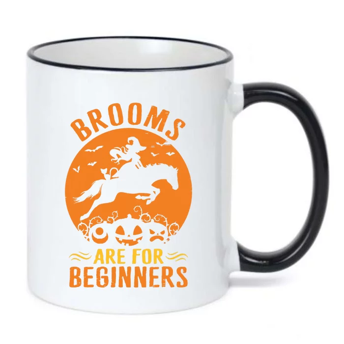 Horses Equestrian Witch Halloween Brooms Are For Beginners Black Color Changing Mug