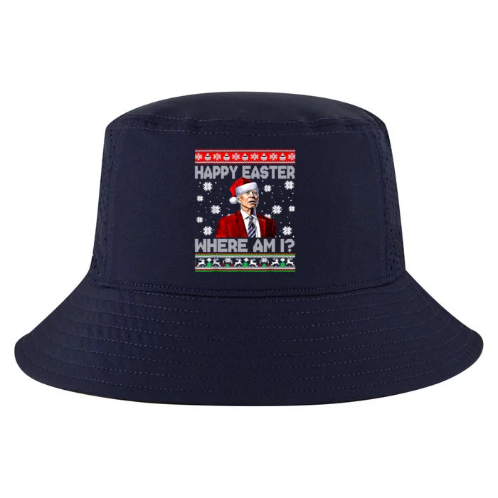 Happy Easter Where Am I Funny Joe Biden Santa Ugly Christmas Gift Cool Comfort Performance Bucket Hat