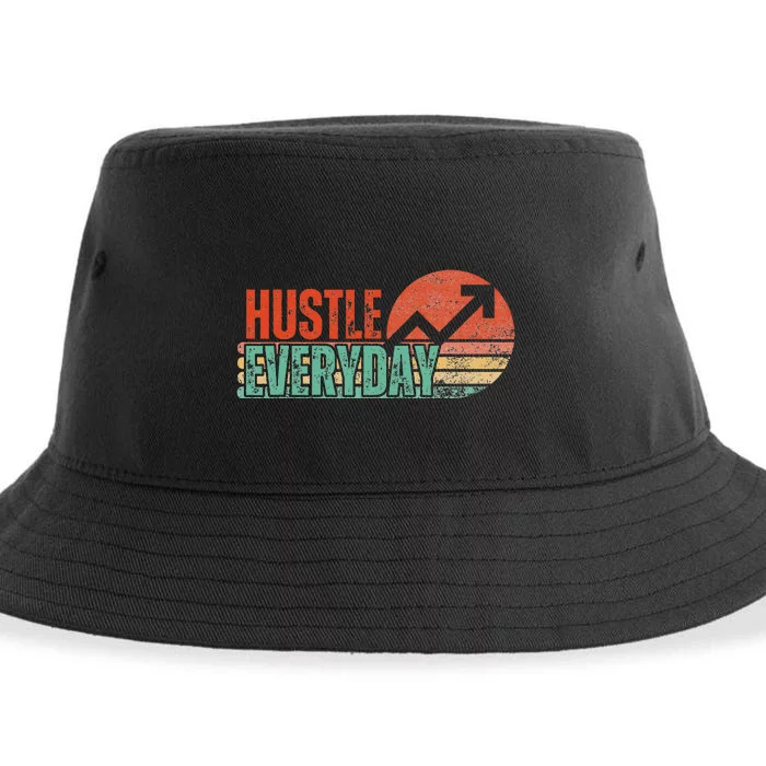 Hustle Everyday Work Hard Successful Entrepreneur Sustainable Bucket Hat