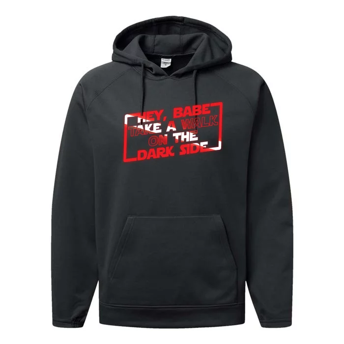 Hey Babe Take A Walk On The Dark Side Performance Fleece Hoodie