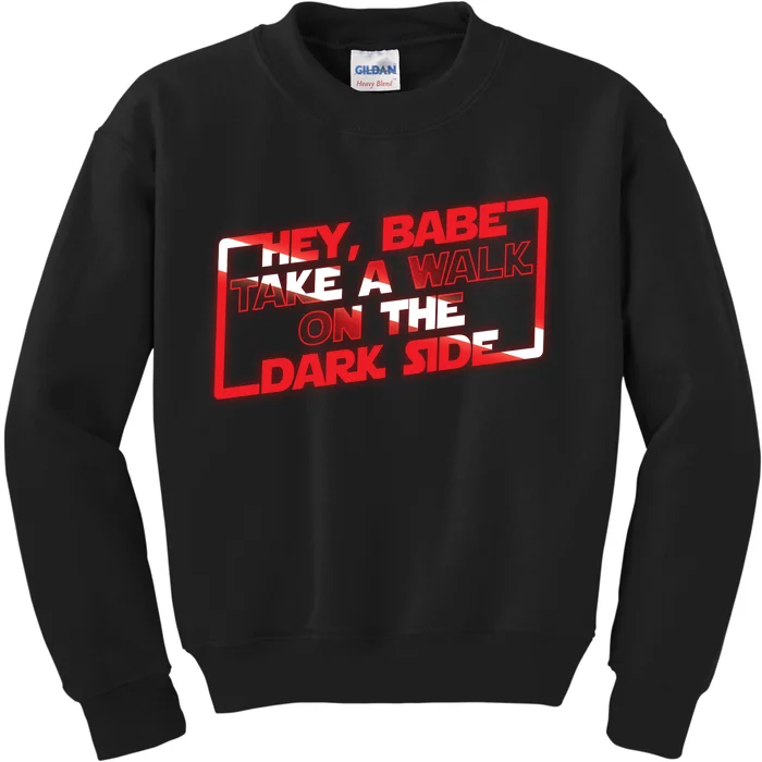 Hey Babe Take A Walk On The Dark Side Kids Sweatshirt