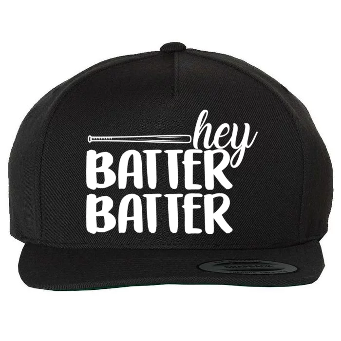 Hey Batter Batter Wool Snapback Cap