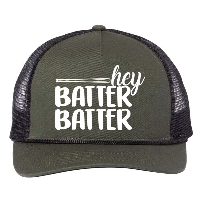 Hey Batter Batter Retro Rope Trucker Hat Cap