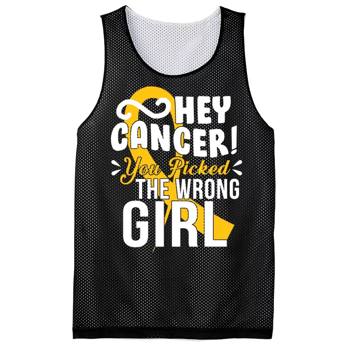 Hey Cancer You Picked The Wrong Girl Mesh Reversible Basketball Jersey Tank