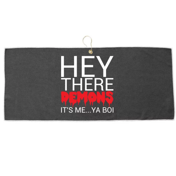 Hey There Demons It's Me Ya Bo! Large Microfiber Waffle Golf Towel