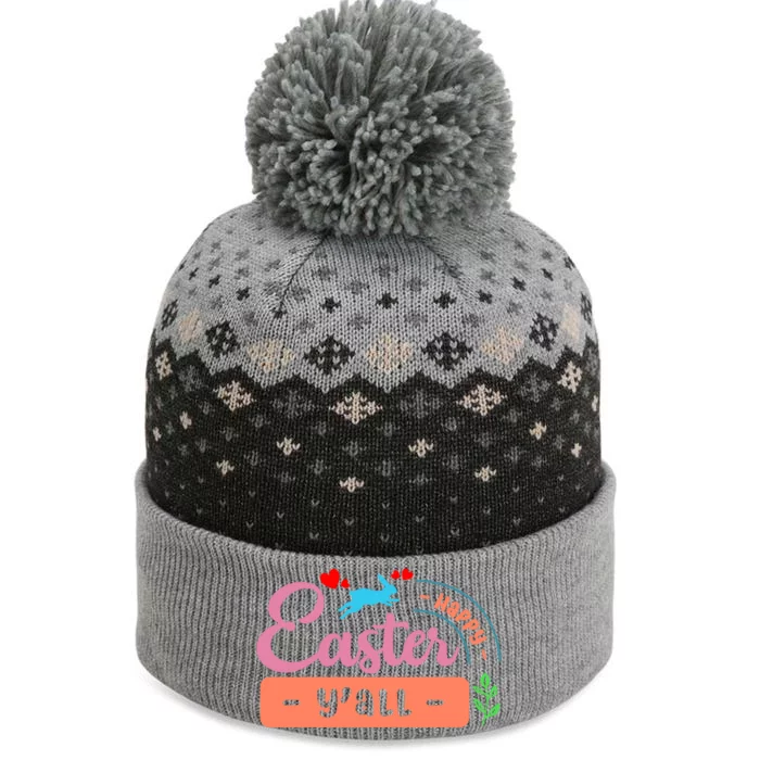 Happy Easter Y'all Wishes Bunny Rabbit Blessings Cute Gift The Baniff Cuffed Pom Beanie