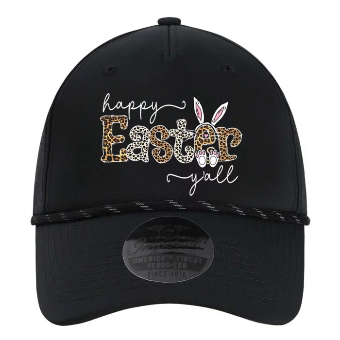 Happy Easter Y'all Leopard Funny Bunny Rabbit Eggs Hunting Performance The Dyno Cap