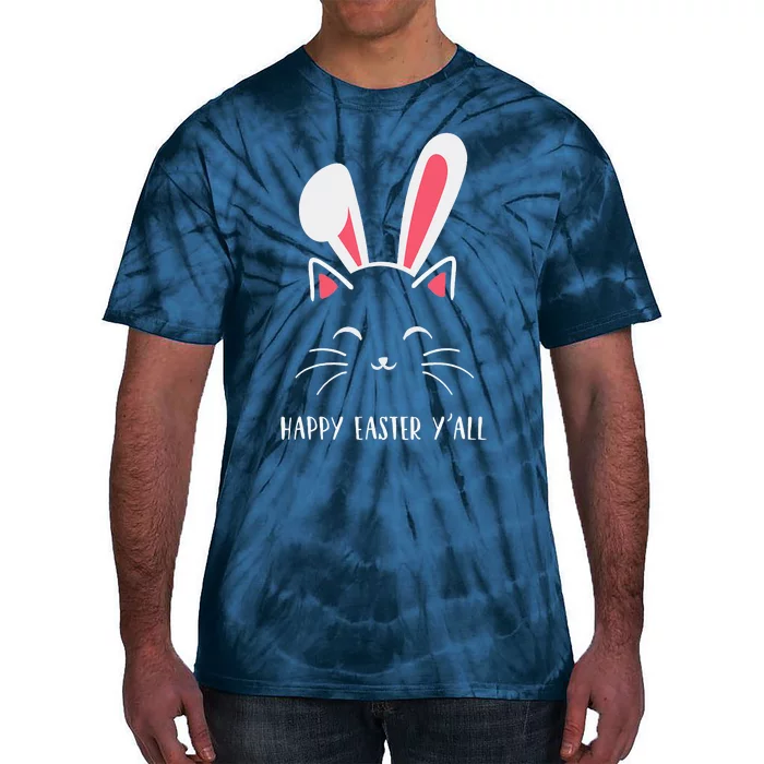 Happy Easter Y'all Funny Cat Bunny Ears Tie-Dye T-Shirt