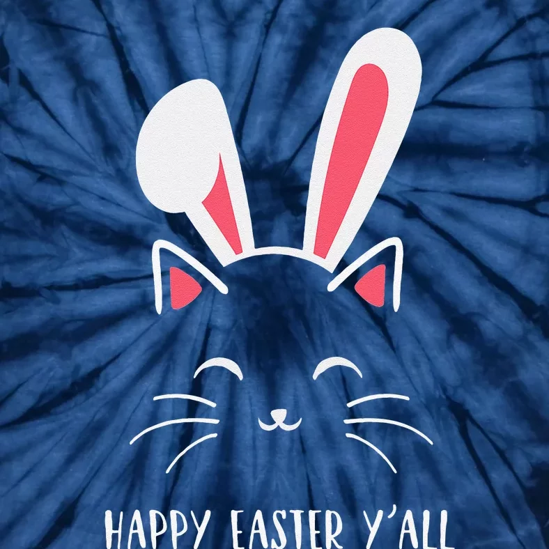 Happy Easter Y'all Funny Cat Bunny Ears Tie-Dye T-Shirt