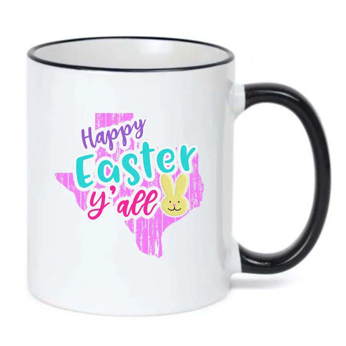 Happy Easter Y'all Texas Easter Bunny Face Black Color Changing Mug