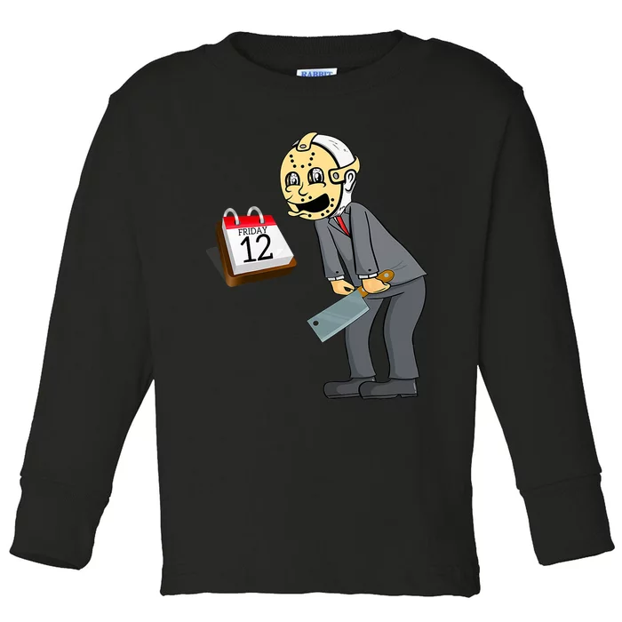 Hilarious Friday 12th Funny Horror Movie Parody Toddler Long Sleeve Shirt