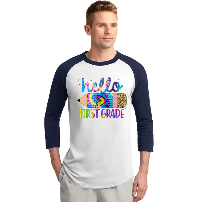 Hello First 1st Grade Back To School Teachers Baseball Sleeve Shirt