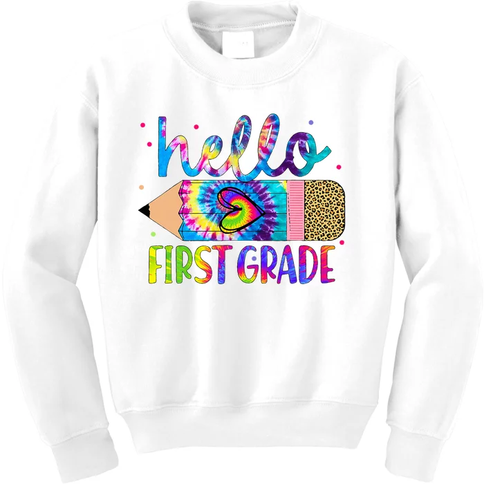 Hello First 1st Grade Back To School Teachers Kids Sweatshirt