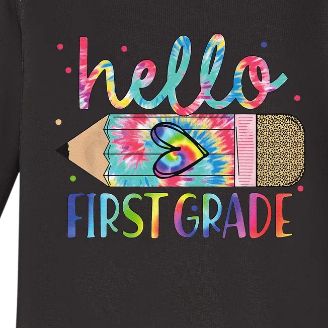 Hello First 1st Grade Back To School Teachers Baby Long Sleeve Bodysuit