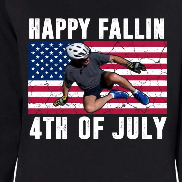 Happy Fallen 4th Of July Funny Joe Biden Bicycle Womens California Wash Sweatshirt