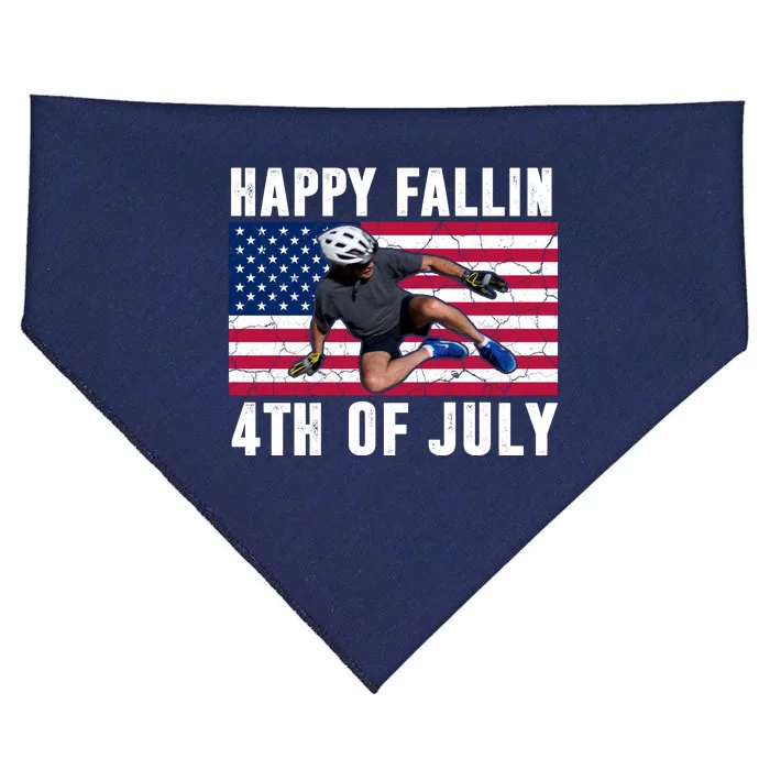 Happy Fallen 4th Of July Funny Joe Biden Bicycle USA-Made Doggie Bandana